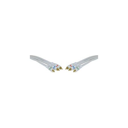 Cable Wholesale High Quality Component Video Cable, 3 RCA Male (RGB), Gold-plated Connectors, 12 foot 10V2-02512